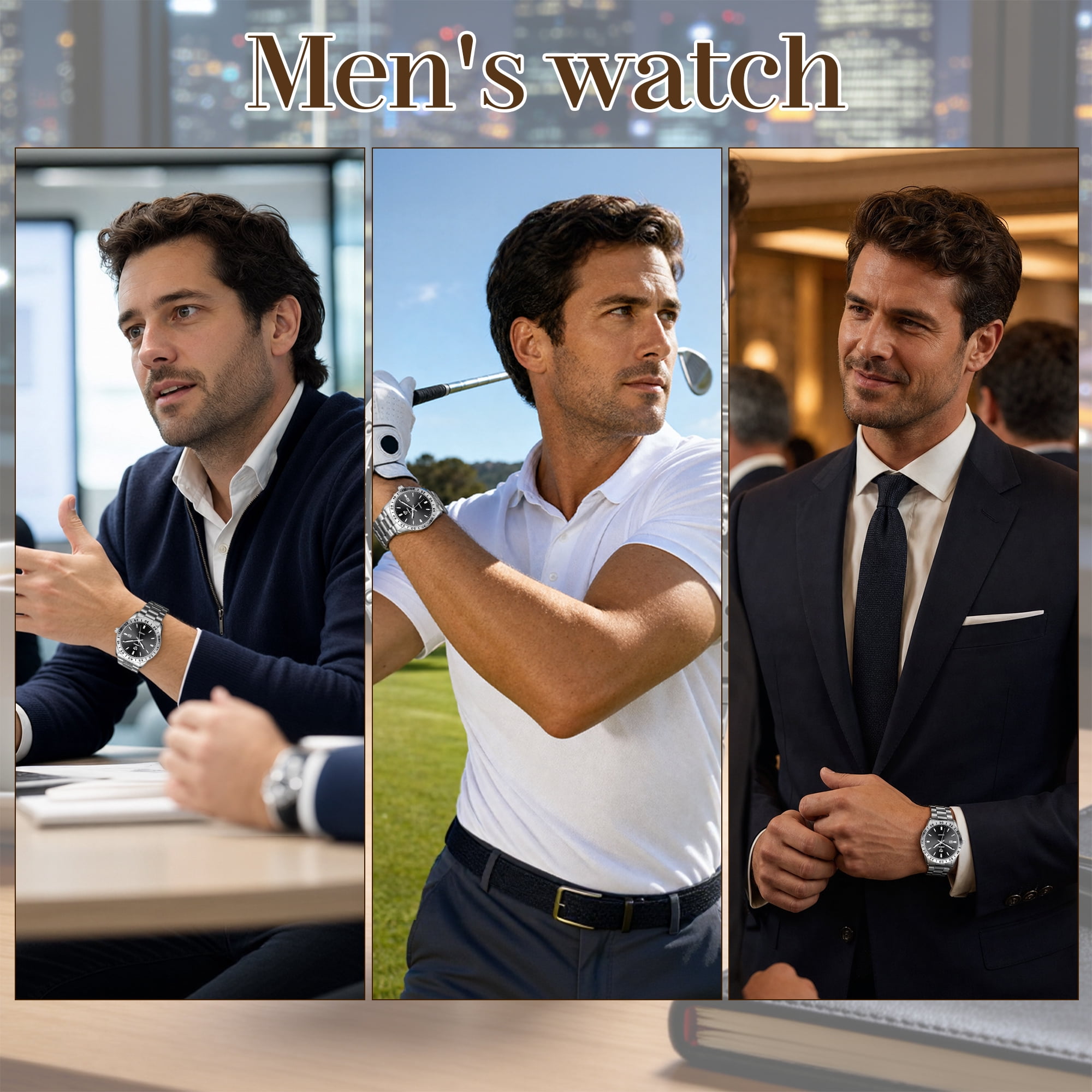 SKMEI Mens Watches Waterproof Analog Quartz Watch for Men with Date Luminous Fashion Stainless Steel Wristwatch