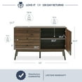 thumbnail image 5 of BELLEZE Sideboard Kitchen Buffet and TV Stand - Annett (Dark Walnut), 5 of 7