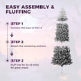 thumbnail image 6 of 4.5/6/7.5/9Ft Prelit Artificial Christmas Tree with RGB & Warm White Lights, Pre-Lit Snow Flocked Pencil Christmas Tree, Foldable Base,Holiday Decoration for Home, Office, Party,  5 Gradient Colors, 6 of 7