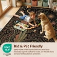 thumbnail image 4 of Design&I 8'x10' Washable Area Rug Snag-Free Black Gold Celestial Garden and Floral Motifs Elegant Scrollwork with Starry Night for Dining Room, Large Office, Lounge, 4 of 7