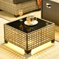 thumbnail image 4 of XIZZI Outdoor Furniture Patio Set with Fire Pit Table Swivel Rocking Chair, Wicker Outdoor Sectional Sofa Conversation Set for Patio, Garden, Large Villa, Black, 4 of 11