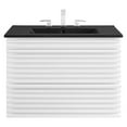 thumbnail image 2 of Modway Render 30" MDF Wood Wall-Mount Bathroom Vanity in White/Black, 2 of 4