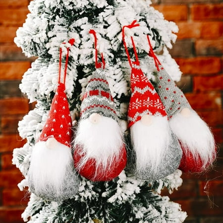 

Julygala Christmas Decorations Home Decor Hangs Decoration Christmas Ball Hat Baby Pendant Creative Old Man Rudolph Doll 4PC