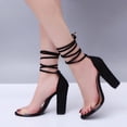 thumbnail image 4 of Zapatos de mujer Vendaje Tacones altos Sandalias de tacón grueso de moda transparente para mujer Wmkox8yii shjk3611, 4 of 4