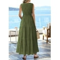 thumbnail image 5 of PRETTYGARDEN Summer Dresses for Women Sundresses Sleeveless V Neck Eyelet A Line Flowy Beach Vacation Spring Maxi Dress, 5 of 9