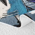 thumbnail image 5 of Erosebridal Cartoon Shark Animal Twin Quilt Set for Boys Men, Graffiti Surf Print Twin Coverlet Set, 2pcs, 5 of 7