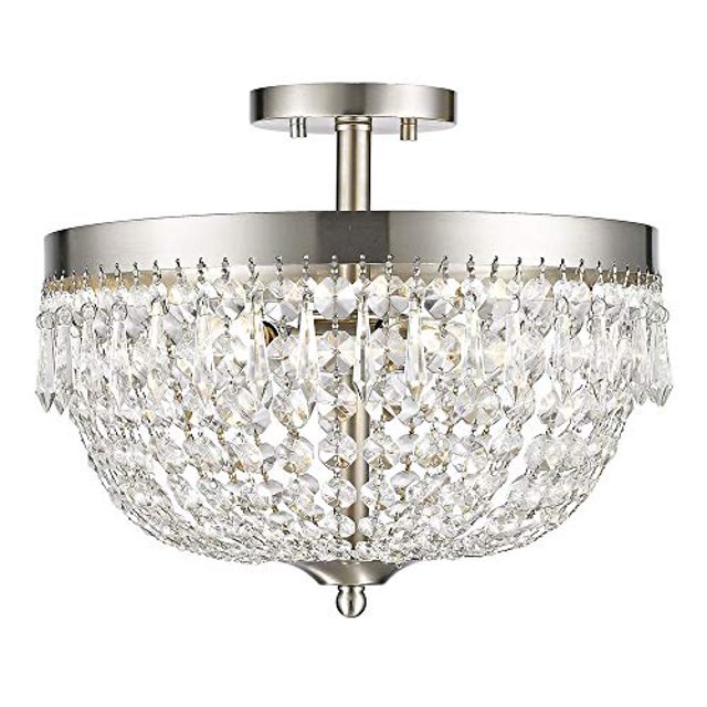 Z-Lite Danza 3 Light Semi Flush Mount in Brushed Nickel