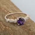 thumbnail image 4 of 6mm Round Shape Amethyst 925 Sterling Silver Solitaire Women Promise Ring, 4 of 7
