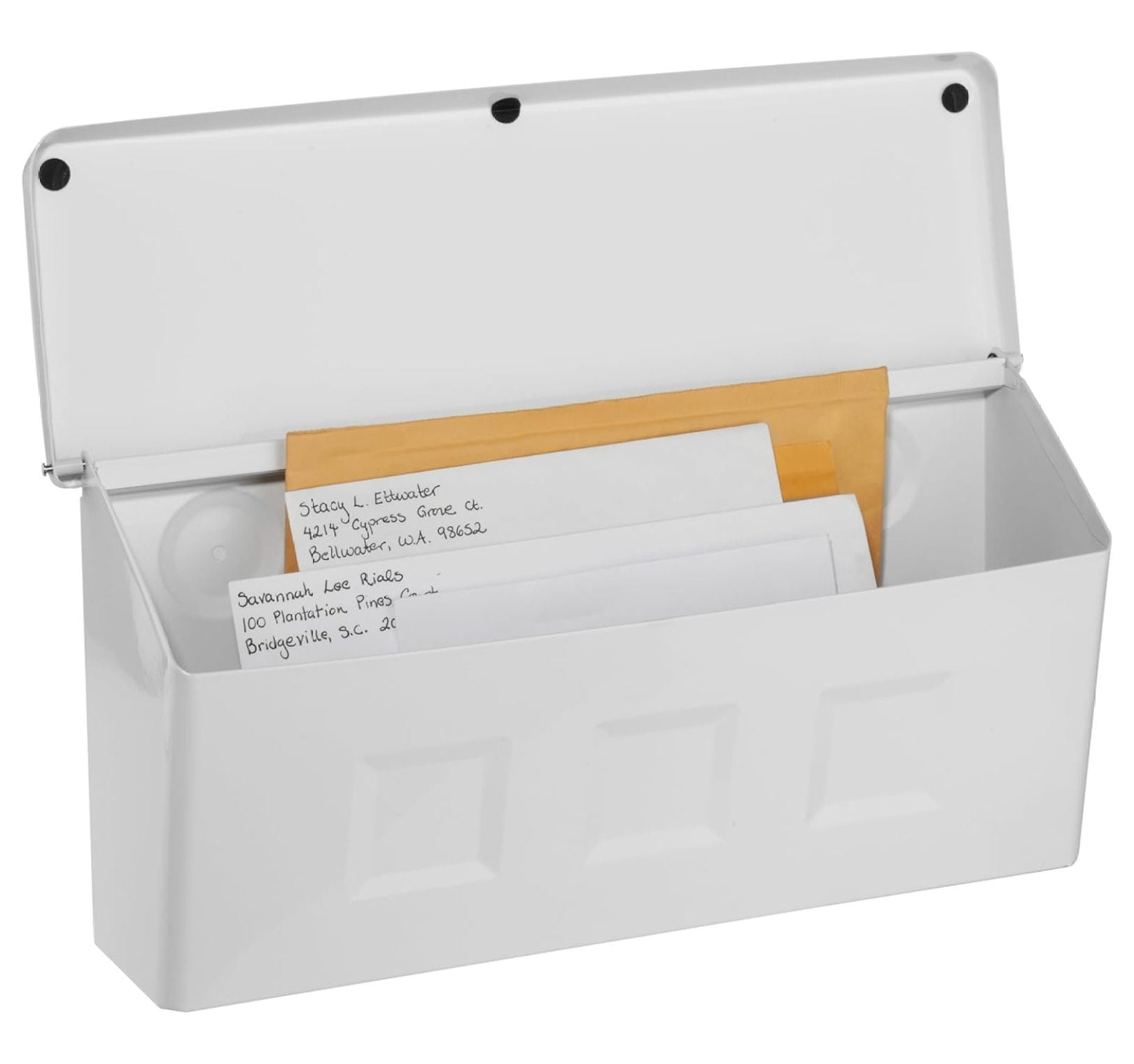 Werqueid Wayland Galvanized Steel Wall Mount Mailbox, 2689W-10, White, Small Capacity