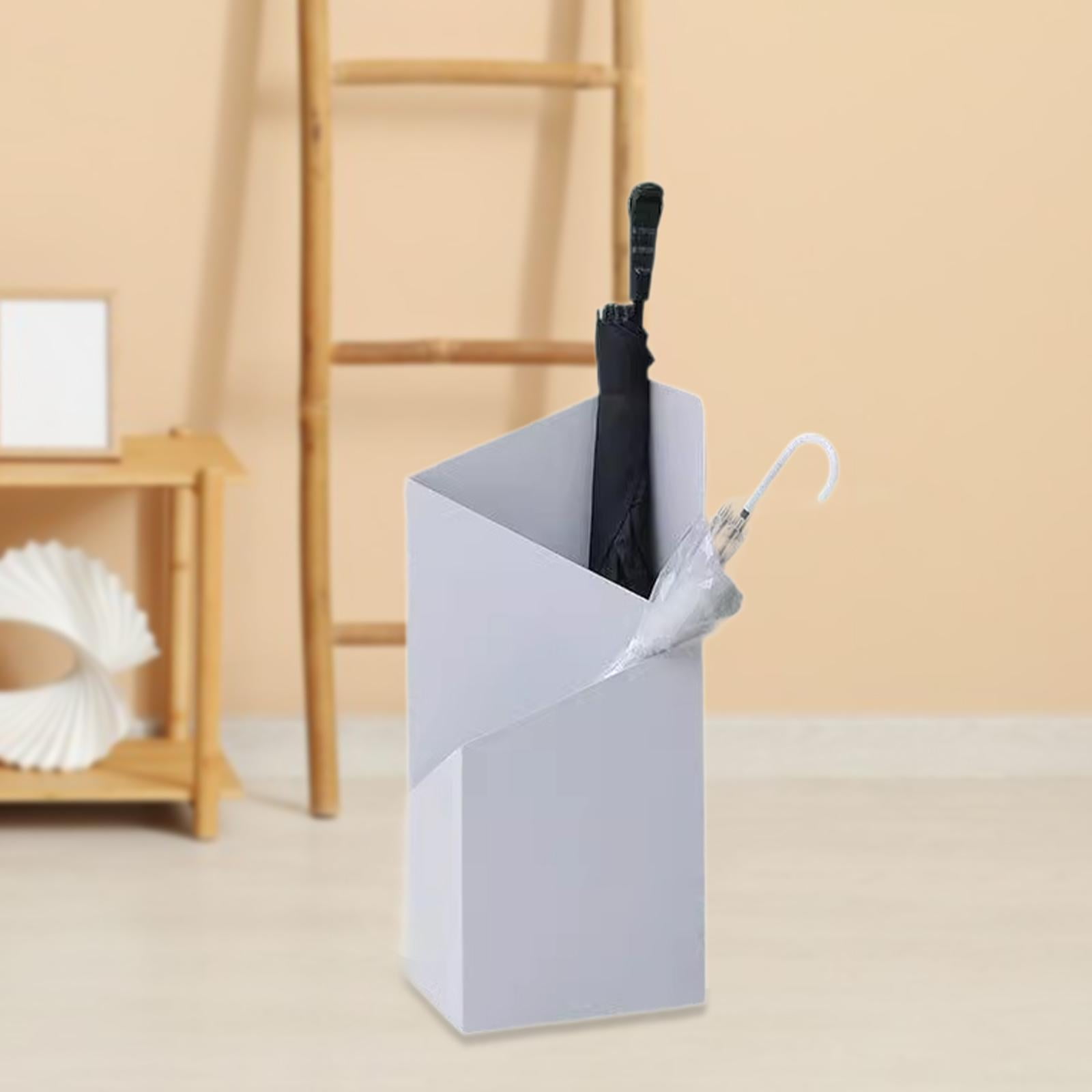 deevoka Double Layers Umbrella Stand Minimalist for Entryway Hotel Lobbies Farmhouse White
