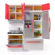 Simulation Kitchen Cabinets Set Children Pretend Play Cooking Tools Mini Dolls