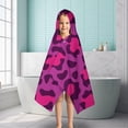 thumbnail image 6 of Pink and Black Of Leopard Print Hooded Bath Towel，50"x30" for Ages 3 To 12 Kids, Quick Dry Lightweight Soft Microfiber Hood Beach Towel Cover Up for Kids, 6 of 7