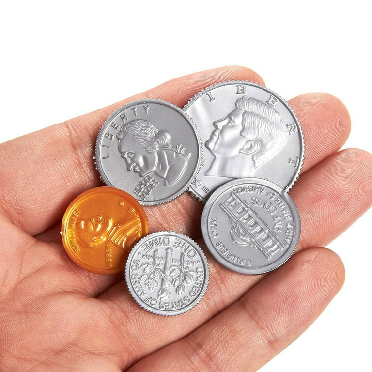 Pack of 250 Play Coin Set - Includes 10 Half-Dollars, 40 Quarters