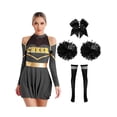 thumbnail image 1 of iiniim Uniforme Sportif de Cheerleading Classique de Lycée pour Femmes Cheerio Robe Fantaisie Noire A L, 1 of 7