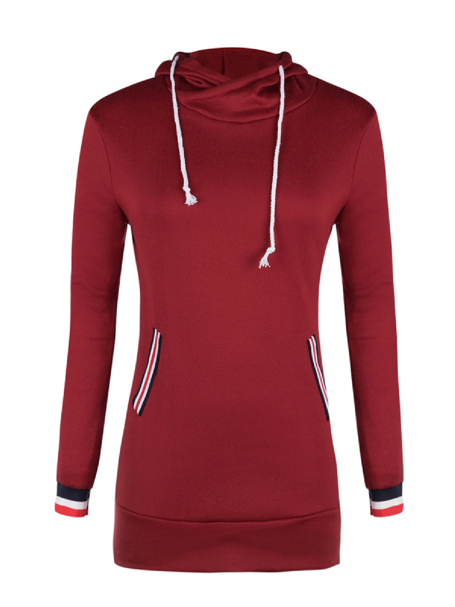 Womens Casual Long Sleeve Cowl Neck Sweatshirts T-Shirt Tops with Pockets