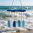 thumbnail image 4 of Handmade Sea Glass Windchime Outdoor Beach Gifts 9.45inch Long Hanging Mobile Wind Chime Garden with Driftwood and Polished Sea Glass for Home Decor, 4 of 8