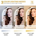 thumbnail image 6 of Swafrrt Arch Makeup Mirror with Lights, 30x38inch Vanity Mirror, Lighted Makeup Mirror, 3 Color Modes, Dimmable Light, HD 4MM Shatter Proof Mirror, 6 of 8