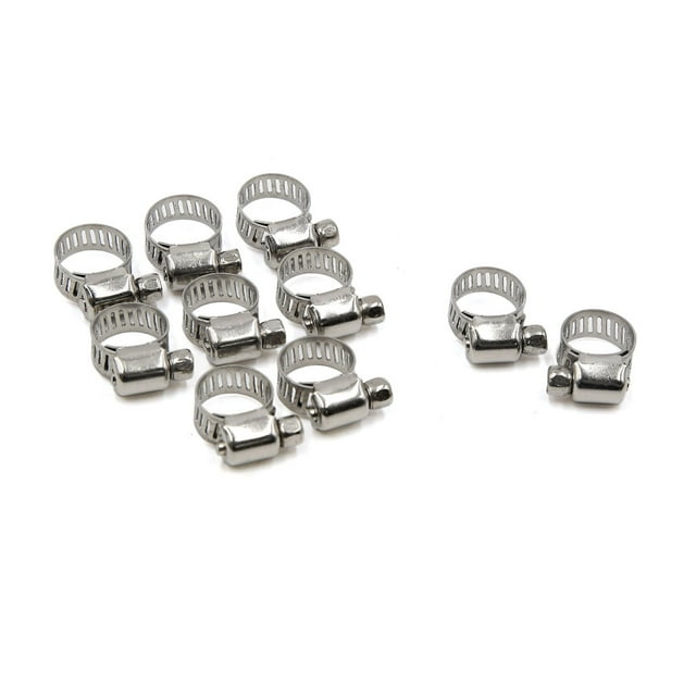 Unique Bargains 10 Pcs en Acier Inoxydable de Voiture Pinces Flexibles Réglables de Ligne de Carburant Pinces 6-12mm