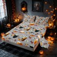 thumbnail image 2 of Homewish Halloween Bed Sheets, Candy Pumpkin Full Size Sheets, Gray, 4 Pieces (1 Flat Sheet, 1 Fitted Sheet and 2 Pillowcases), 2 of 4