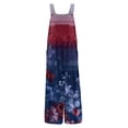 thumbnail image 5 of Iaqnaocc 4th Of July Women's Jumpsuits Loose Fit American Flag Stars Sleeveless Wide Leg Summer Adjustable Strap Red White and Blue Jumpsuits Overalls Dark Blue 2XL, 5 of 6