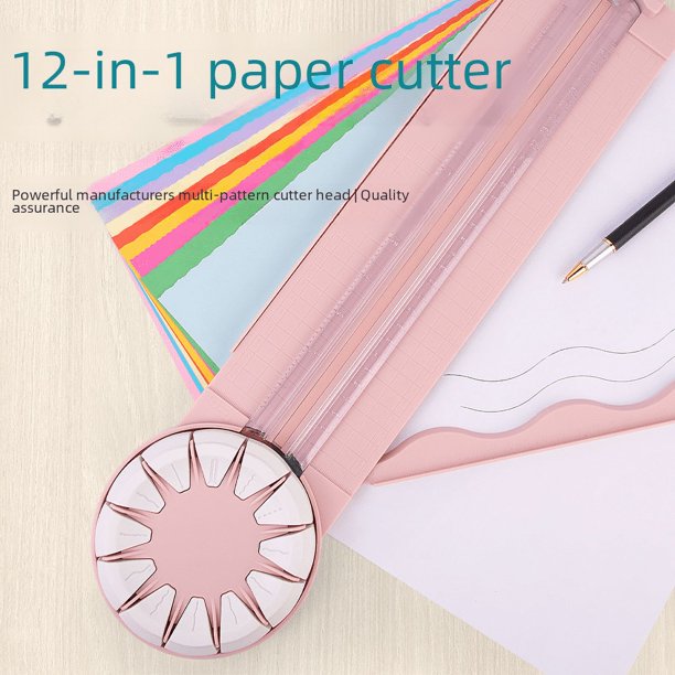 Cortador de papel multifuncional 12 en 1, cortador de papel de línea ondulada de puntos, cortador de papel plegable de mano