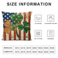 thumbnail image 5 of Leisuo  Flag St Patrick's Day Throw Pillow Cover American Flag Lucky Charm Shamrocks Four Leaf Clovers Cushion Case Sofa Decorative Oblong White, 5 of 5