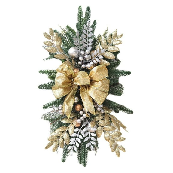 Christmas Swag For Staircase Decorations Cordless Prelit Teardrop Swag Garland Xmas Artificial Hanging Wreath Stairway Swags
