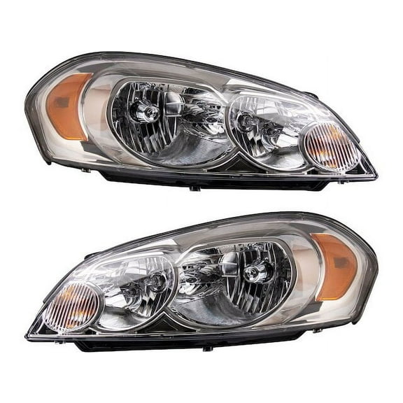 Headlight Set 2 Piece - Compatible with 2006 - 2013 Chevy Impala 2007 2008 2009 2010 2011 2012