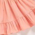 thumbnail image 6 of ZEHJUHAN Toddler Girls' Solid Color Bubble Sleeve A-Line Dress With Hand-Crocheted 3D Flower, Summer Tie Back Sundress for Vacation & Holidays, Pink，2Y, 6 of 7