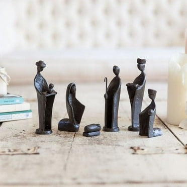Danya B. 6 pc. Iron Nativity Set, Family & Kings - Christmas or Easter Gift