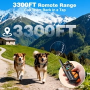 PetJoy 2 in 1 Dog Shock Collar with Remote 2 Dogs,3300Ft Dog Training Collar with 4 Modes,IPX7 Waterproof Bark Collar for Small to Large Dogs with Flashlight,2 Count