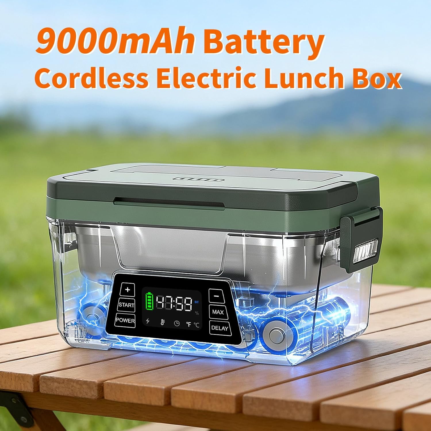 Cordless Electric Lunch Box for Adults, Rechargeable Heated Lunch Box with Scheduled Heating, Portable Food Warmer with Memory Function & Automatic Keep Warm, Christmas White Elephant Gifts
