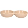 thumbnail image 2 of Beige Small Aniamls Pet 8" Twin Naturals Stoneware Food Water Bowl Dish, 2 of 3