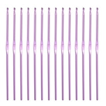 Uxcell Crochet Hook Set, 14Pcs 3mm Aluminum Ergonomic Crochet Needle Light Purple