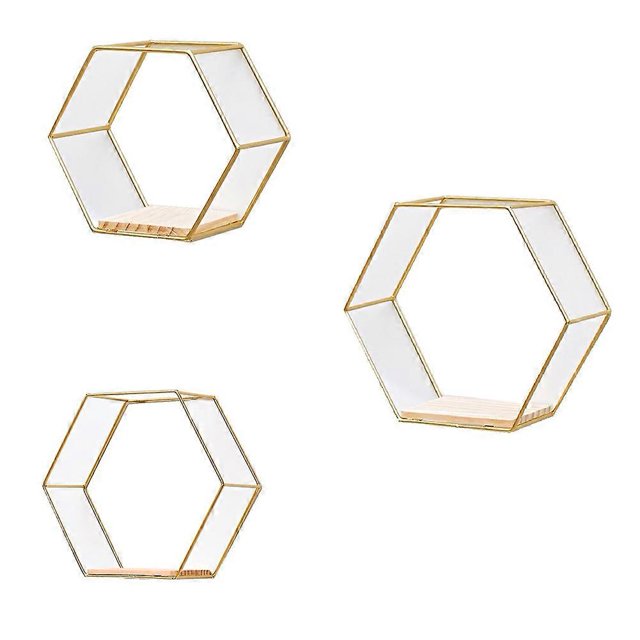 Hexagonal Floating Frame Wall Decoration Wall-Mounted Storage Rack Jiazi Home Furnishing Decoration Art
