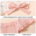 thumbnail image 4 of CARETOO Toddler Baby Girl Clothes Summer Outfits Set T-Shirt Casual Shorts Headband 3Pcs 95% Cotton, 4 of 10