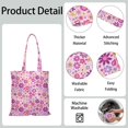 thumbnail image 5 of Vintage Daisy Print Reusable Grocery Tote Bag – Large Canvas Shopping Bag with Boho Floral Watercolor Design, Eco-Friendly & Heavy-Duty Market Tote for Women, Farmers Market, Beach, Spring & Summer, 5 of 6