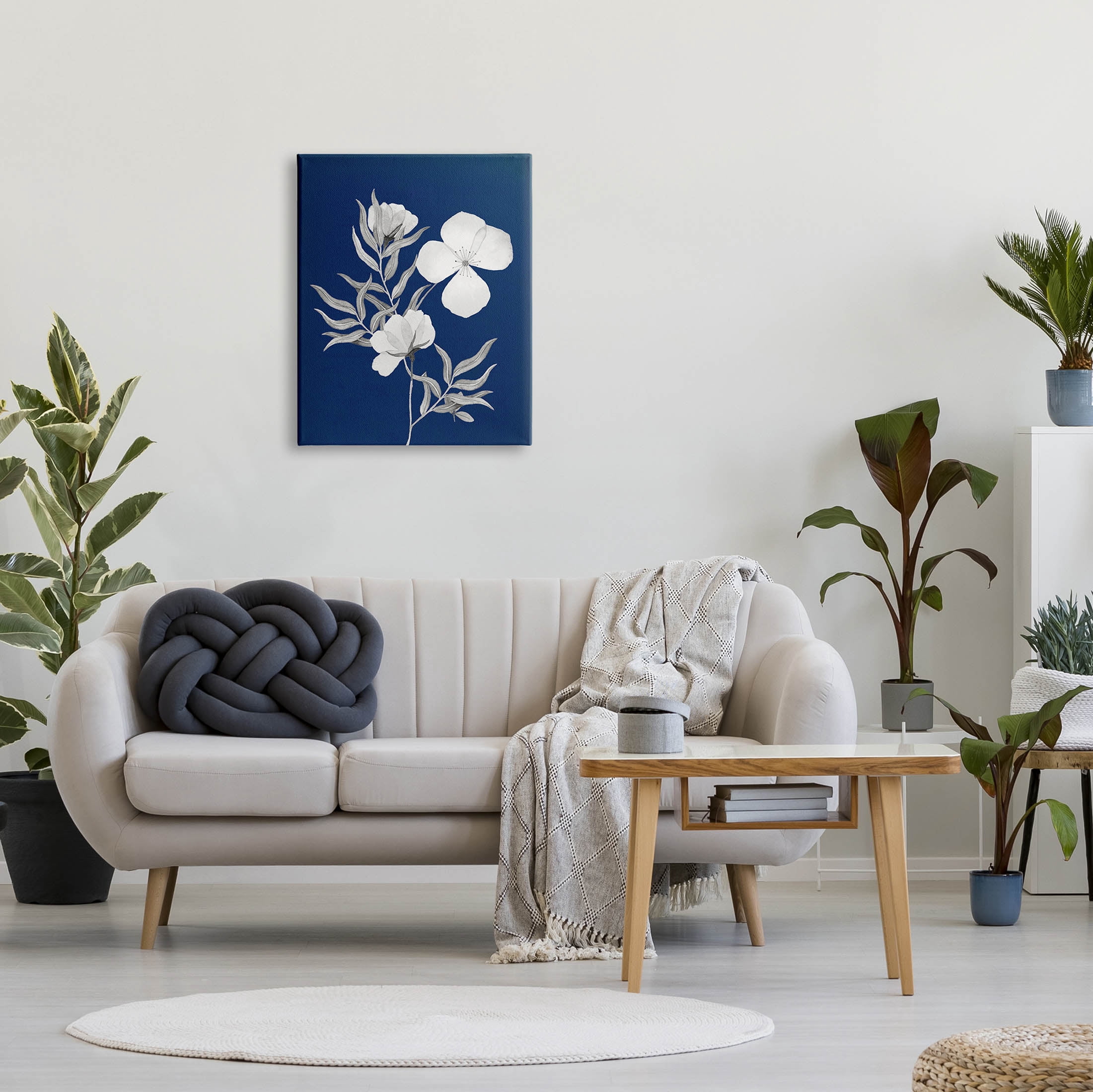 Stupell Industries Bold Floral Sprig Leaves Graphic Art Gallery Wrapped Canvas Print Wall Art, Design by Kourtni Gunn