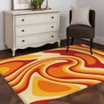thumbnail image 3 of Orange Yellow Area Rugs 4'x6', Washable Small Throw Rugs for Office Bathroom, Modern Ombre Abstract Aesthetic Art Indoor Outdoor Rug Non-Slip Low Pile Carpet Runner Reversible Floor Mats, 3 of 8