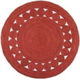 thumbnail image 4 of Hand Woven, Oriental Jute Round Area Rug, Red 6x6" Living Room , Indoor, Garden Carpet Rug Doormat, 4 of 4
