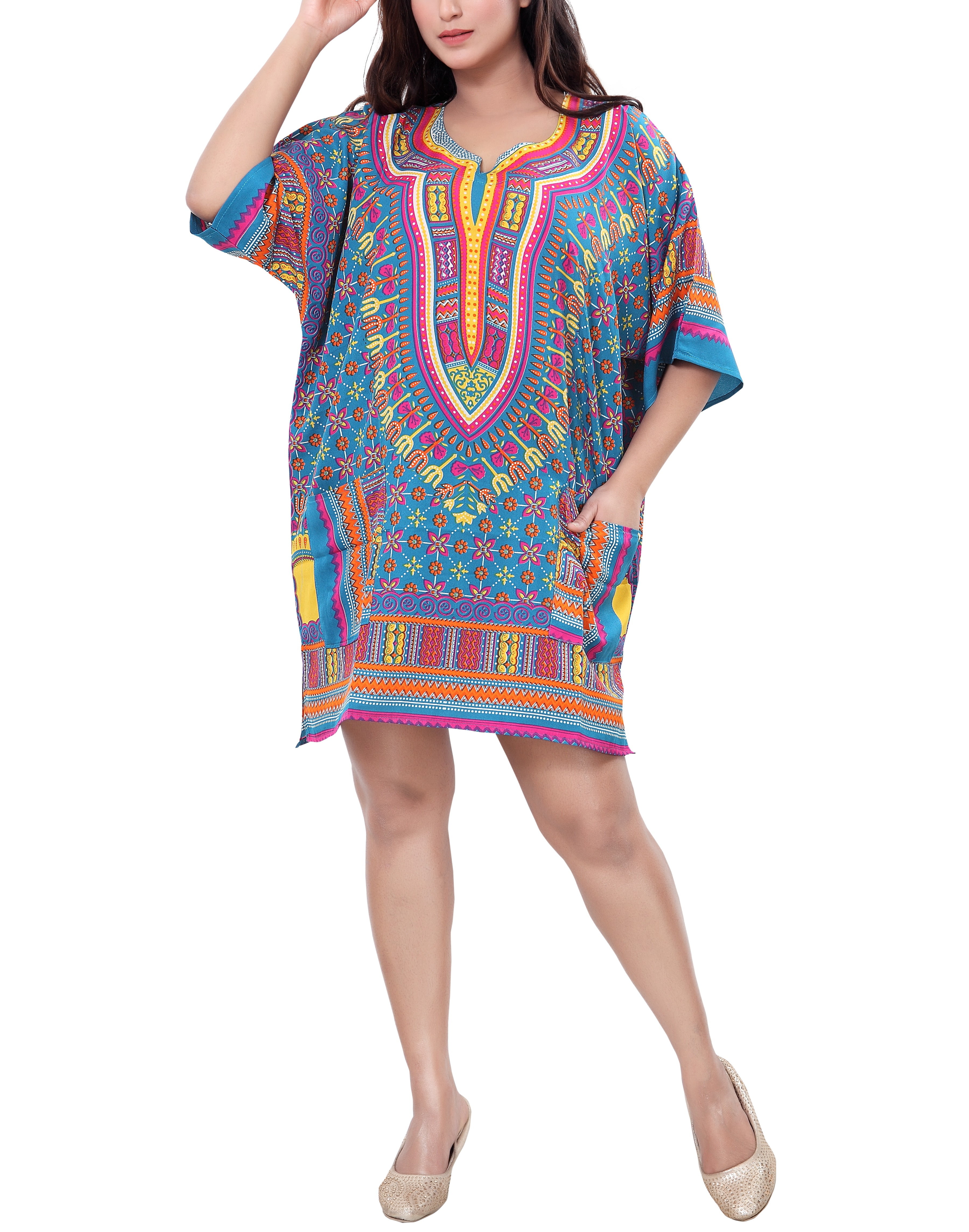 Unixex Dashiki Print African Traditional Dashki Tunics and Top With ...