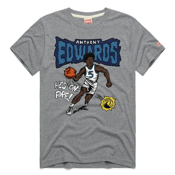 Unisex Homage Anthony Edwards Gray Minnesota Timberwolves Comic Book Tri-Blend T-Shirt