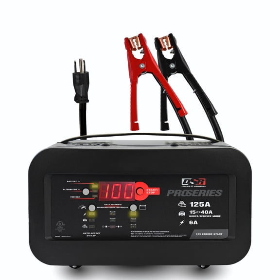 Schumacher Electric DSR Pro 6A Heavy-Duty Car Battery Charger and 125A Engine Starter, For 6V/12V Automotive and Marine Batteries, DSR145