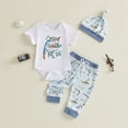 thumbnail image 2 of CAUYDY Newborn Clothes Baby Boy Fall Winter Outfits Cute Romper Pants Warm Hat 3-Pieces Set for Preemie Infant 0 3 6 9 12 Months Layette Set (Sizes 3-6 Months,White), 2 of 8