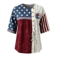 thumbnail image 4 of WERYOUNG Women's Casual Short Sleeve T Shirts With Tie Summer Patriotic Graphic Tees For 250th Anniversary Versatile Clothes L, 4 of 4
