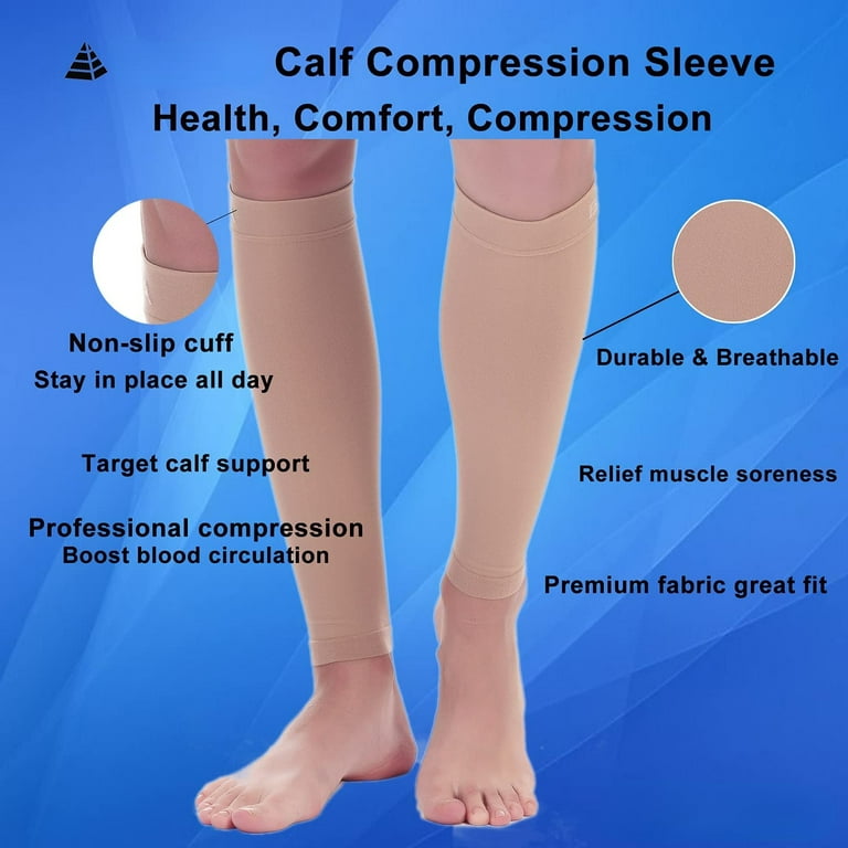 Women's Footless Compression (20-30mmhg) 2 Pairs Medical Calf  Compression