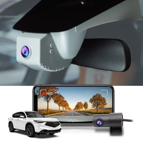 Fitcamx Front 4K+Rear 1080P Dash Cam for 2025-2026 Acura ADX (HD2-6350, Black), Integrated OEM Style, 2 Way HD Video, Built-in WiFi & APP, 128GB Card