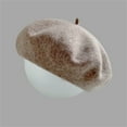 thumbnail image 2 of 1PC Beret Women'S Edition Brown Wool Wool Beret Hat French Beret Cap Winter Artist Painter Hat Solid Color for Women Women's Beret Hat French Artist Cap Solid Color Wool Casual Classic, 2 of 2