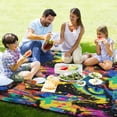 thumbnail image 4 of Tiger Eyes Beach Blanket Outdoor Picnic Blanket 78"x 78" Waterproof Foldable for Beach Camping Travel Hiking Grass Lawn Park, 4 of 5