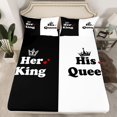 thumbnail image 2 of Castle Fairy Teens Adults Romantic Lover Couple Twin Sheet Sets 3pcs,Valentine's Day Twin Fitted Sheet Microfiber,Black White Breathable Flat Sheet,Breathable Home Decor, 2 of 7